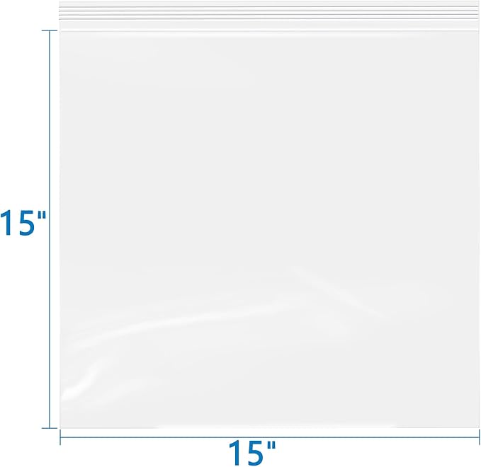 iMailer- 15" x 15" 100 Pack- 2 Mil Resealable Zip Bags- Clear Plastic Bags - Image 2