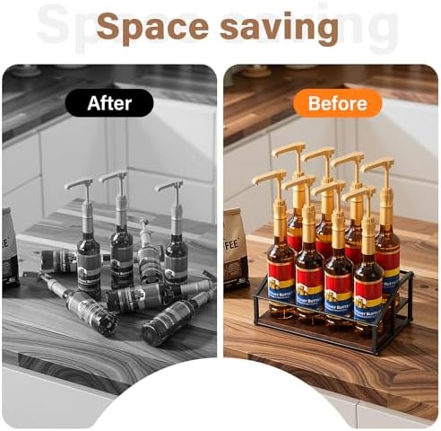 kimilus Coffee Syrup Organizer Rack, Liquor Bottle Display Shelf