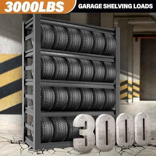 Garage Shelving,16" D x 36" W x 72" H Garage Storage Shelves 3000LBS Heavy Duty Metal Shelf Organizer Storage 5 Tier Adjustable Shelves for Industrial,Warehouse,Basement