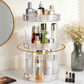 360 Rotating Perfume Organizer, 3 Tier, Diamond Pattern, Clear