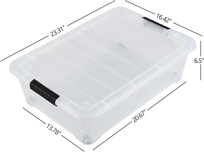 Gloreen 25 Quart Plastic Underbed Storage Container - Image 3