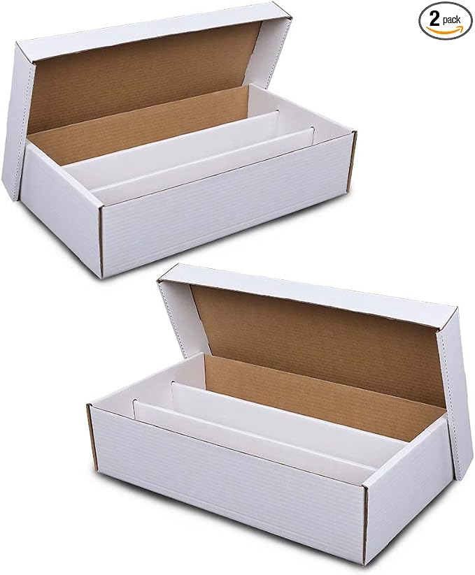 GRAND ORANGE 3000 Count 3 Row Card Storage Box 2 PACK Cardboard Standard by GRANDORANGE