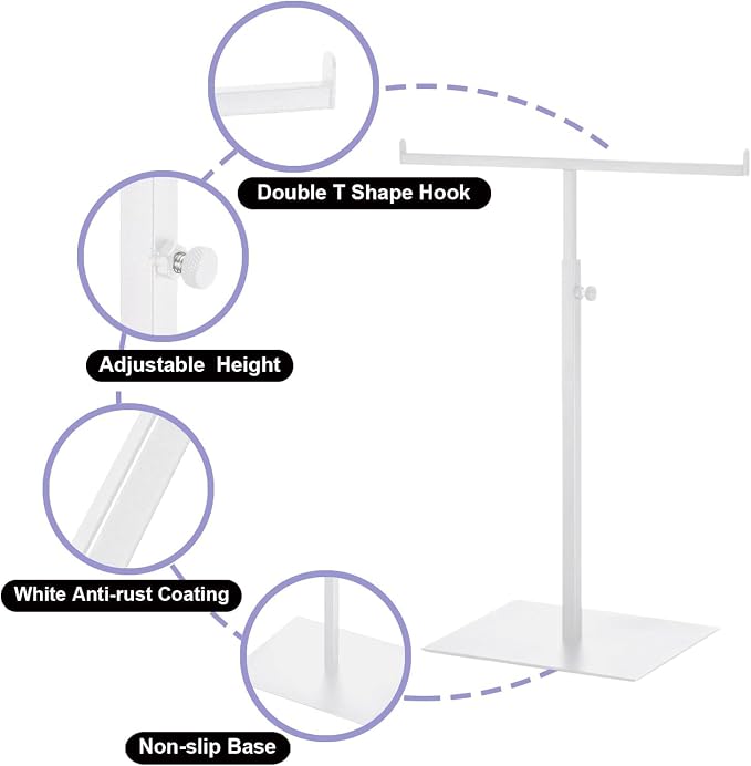 Purse Display Stand T Shaped, Countertop Jewelry/Scarf/Handbag T-Bar Display - Image 4