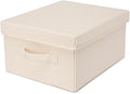 Foldable Storage Bins with Lids Cotton Canvas Rectangular Storage Box Ideal by YONBEN