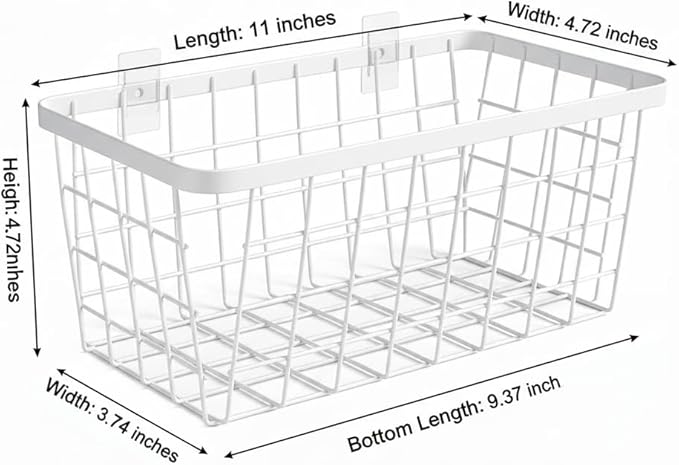 2 Set LeleCAT Hanging Wall Basket Organizer, Over the Cabinet Door Adhesive - Image 2