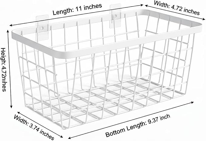 LeleCAT White Hanging Kitchen Baskets - Image 2