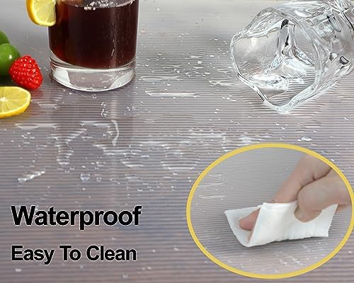 Shelf Liners for Kitchen Cabinets 24 Inch Wide X 20 Ft Non Adhesive Cabinet Drawer Liner Clear Non Slip Waterproof Shelves Liner for Refrigerator Closet Cupboard Pantry Bathroom