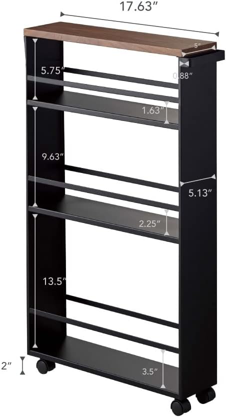 YAMAZAKI home Tower Rolling Slim Storage Cart - Image 9