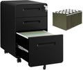 3 Drawer File Cabinet with Lock and 4 Keys, Mobile Metal Filing Cabinet by LVSTEEL
