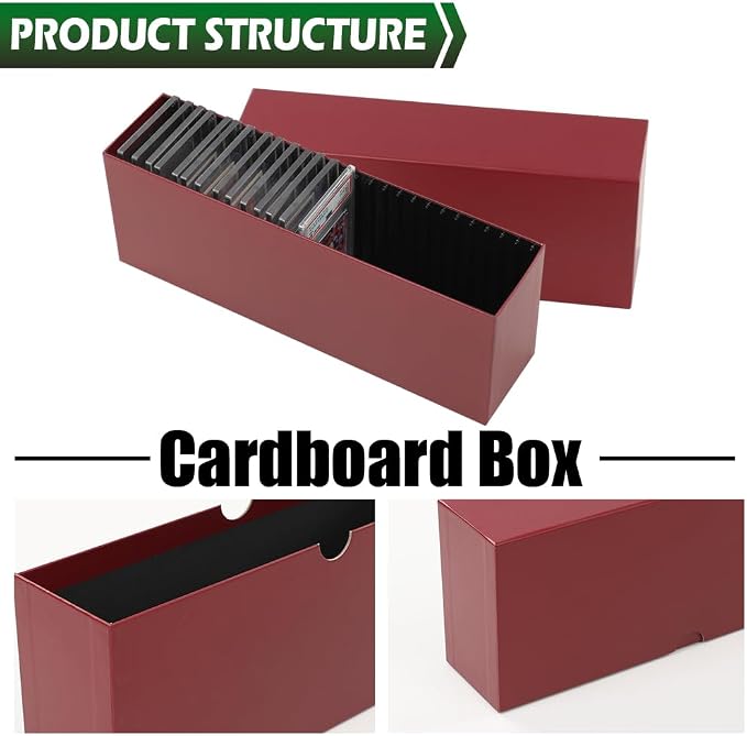 GRAND ORANGE Slotted Graded Card Boxes Slat Storage Boxes Red Hold 26 PSA - Image 7