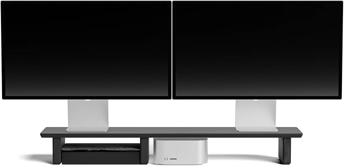 Raico Desk Cockpit Shelf Monitor Stand System Dual Screen Setup Wood Large Desk - Image 7