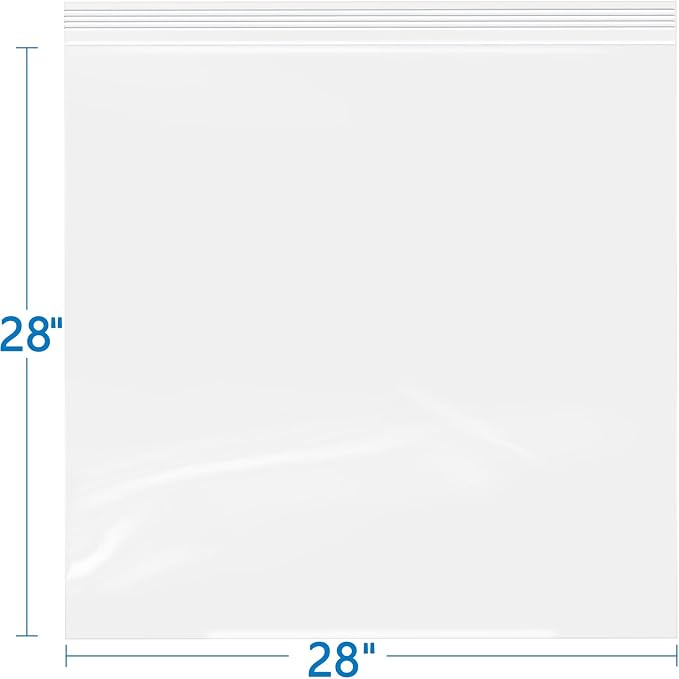 iMailer- 28" x 28" 50 Pack- 2 Mil Resealable Zip Bags- Clear Plastic Bags - Image 2