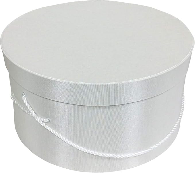 Sarah's Hat Boxes Classic White Hat Box – 14.75" x 7.5" Handmade in USA – by SarahsHatBoxes