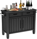 Outdoor Storage Cabinet with Drawers, Entertainment Buffet Table, Graphite Gray by Unknown