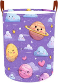 Laundry Baskets 15.7x19.7 Inch Large Cartoon Planets Clouds Design Collapsible by Wdesyadms