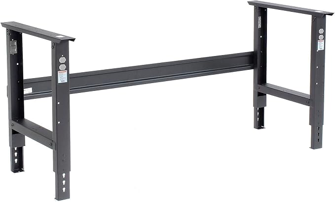 Global Industrial Adjustable Height Workbench C-Channel Leg, 1-1/2" Shop Top - Image 2