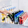 Coanto Drink Organizer for Fridge, Soda Can Organizer for Refrigerator with Automatic Pusher Glide, Adjustable Width Drink Dispenser for Fridge, Holds up to 25 Cans or Bottles, 5 Row
