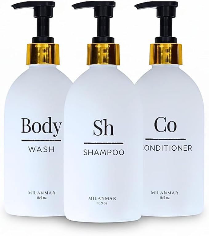 Shampoo Conditioner Body Wash Dispenser Set by Unknown