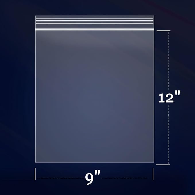 iMailer - 200 Count - 9" x 12" Zip Bags - Clear Reclosable Zip Plastic Poly - Image 2