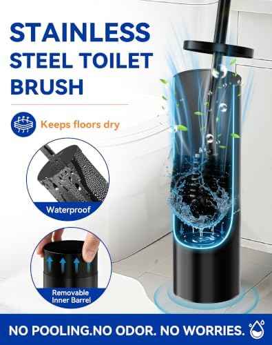 Dowry Toilet Bowl Brush and Holder Set for Bathroom 304 Stainless Steel
