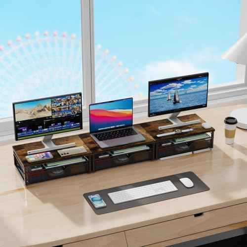 gianotter Computer Monitor Stand Riser with Drawer
