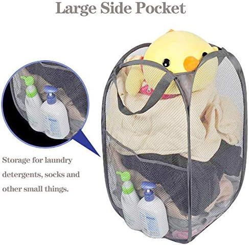 Larpur Popup Mesh Laundry Basket, Collapsible Laundry Hamper Portable Clothes - Image 5