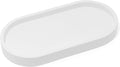 Matte White Round Soap Dispenser Tray, 8” Soap and Lotion Bottle Tray Organizer by YEWDesign