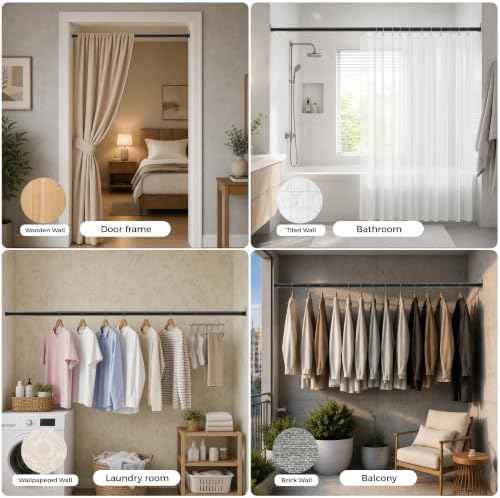 Oval Closet Rod 18-88 Inch Adjustable Closet Rods for Hanging Clothes