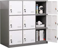 Metal Locker 9 Door Storage Cabinet, Steel Storage Lockers by iCHENGGD