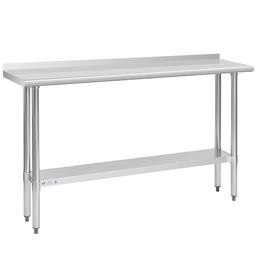 Hally Stainless Steel Table for Prep & Work 14 x 60 Inches, NSF Commercial by HallySinksTablesH
