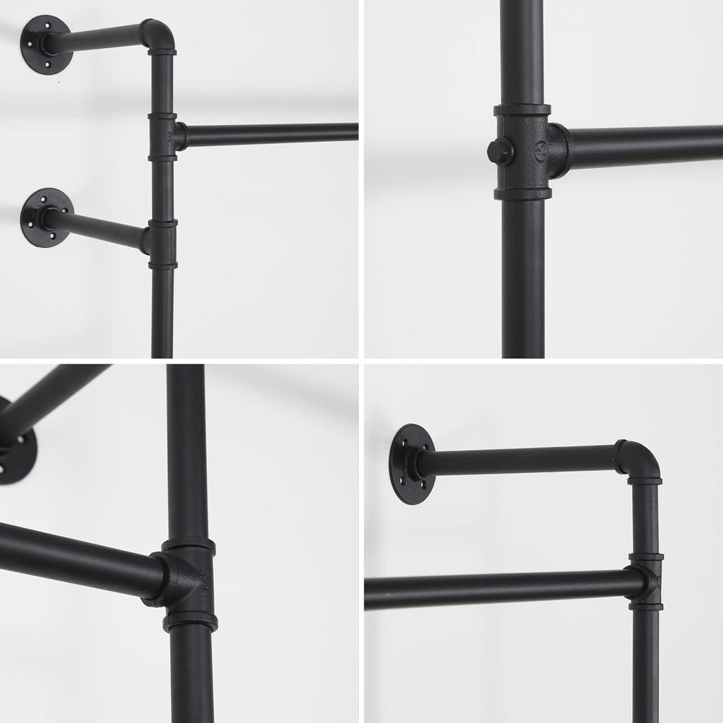 Wall Mounted Industrial Pipe Clothing Rack Garment Racks Pipeline