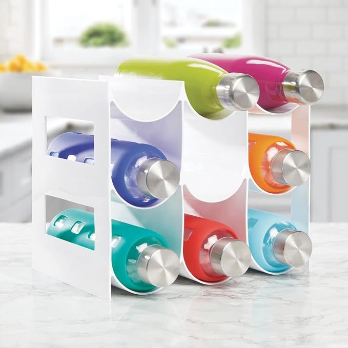 mDesign Plastic Free-Standing Water Bottle Organization/Wine Rack Storage - Image 2