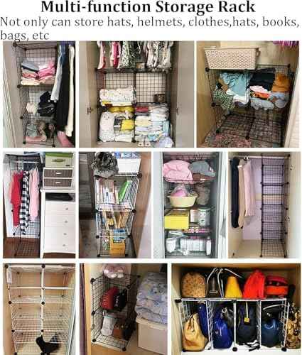 Stackable Safety Helmet Storage Box with Wheels, Large Adjustable Hard Hat Organizer Rack, Floor Standing Helmet Display Shelf for Home & Construction, Black 8 Grids