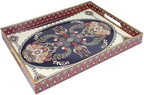 Spsyrine Plastic Serving Tray for Ottoman, Coffee Table, Rectangle