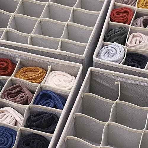 DIOMMELL Set of 4 Foldable Cloth Storage Box Closet Dresser Drawer