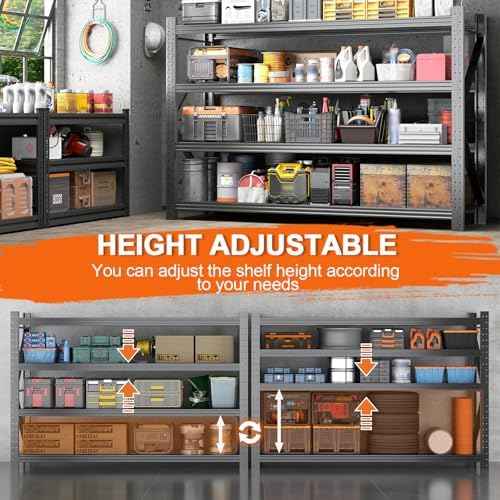 57''W Heavy Duty Storage Shelves, 4000LBS Metal Garage Shelving Units, 4 Tier Adjustable Large Industrial Shelves for Warehouse Workshop Basement (57''W x 23.6''D x 73.2''H)