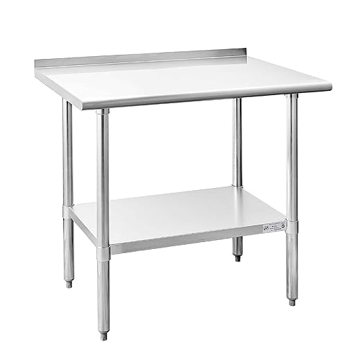 Hally Stainless Steel Table for Prep & Work 24 x 36 Inches, Commercial Heavy by HallySinksTablesH