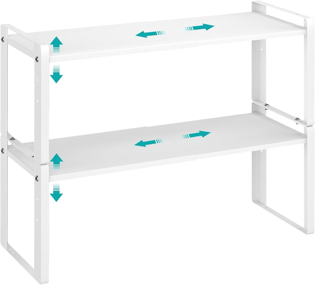 2 Pack Expandable Cabinet Organizer Shelves, 88lbs High Weight