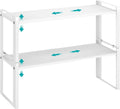 2 Pack Expandable Cabinet Organizer Shelves, 88lbs High Weight