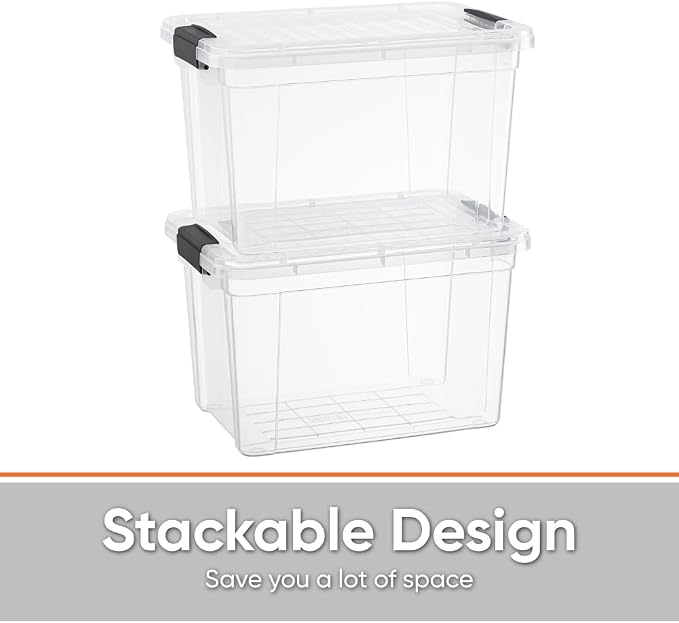 Superio Clear Storage Box with Lid, 2.5 Quart Plastic Container Bins - Image 5