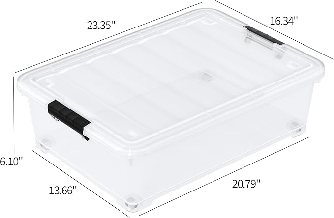 4-Pack 25 L Plastic Under Bed Storage - Image 3