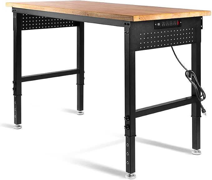 48" L×24”W Adjustable Workbench, 28”-40”Heights Heavy Duty Table 2000 LBS Load - Image 8