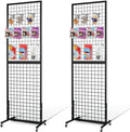 NectaCol Grid Wall Panels, 2 Packs 2'x 6' Gridwall Panels Tower with T-Base, Black Wire Grid Wall Display Rack, Craft Show Display Rack, Art Gridwall Display Stand