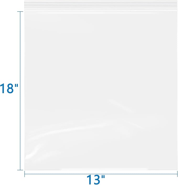 iMailer- 13" x 18" 100 Pack- 2 Mil Resealable Zip Bags- Clear Plastic Bags - Image 2