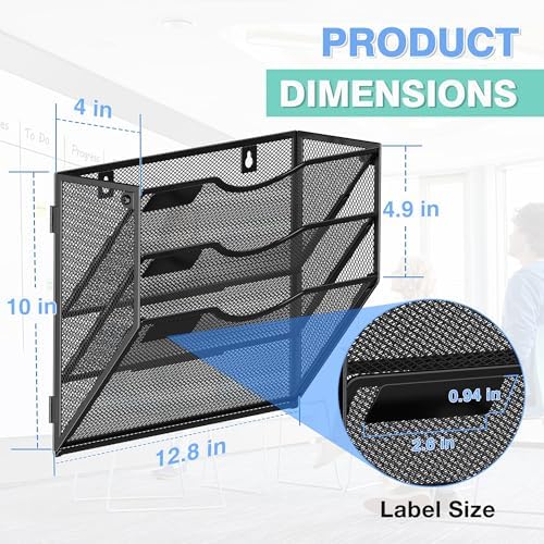 Kuntine.B Wall File Organizer Office Hanging Magazine Holder Wall File