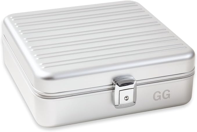 Bey-Berk Personalized Prague Aluminum 9-Slot Watch Case, Locking Travel Metal - Image 2