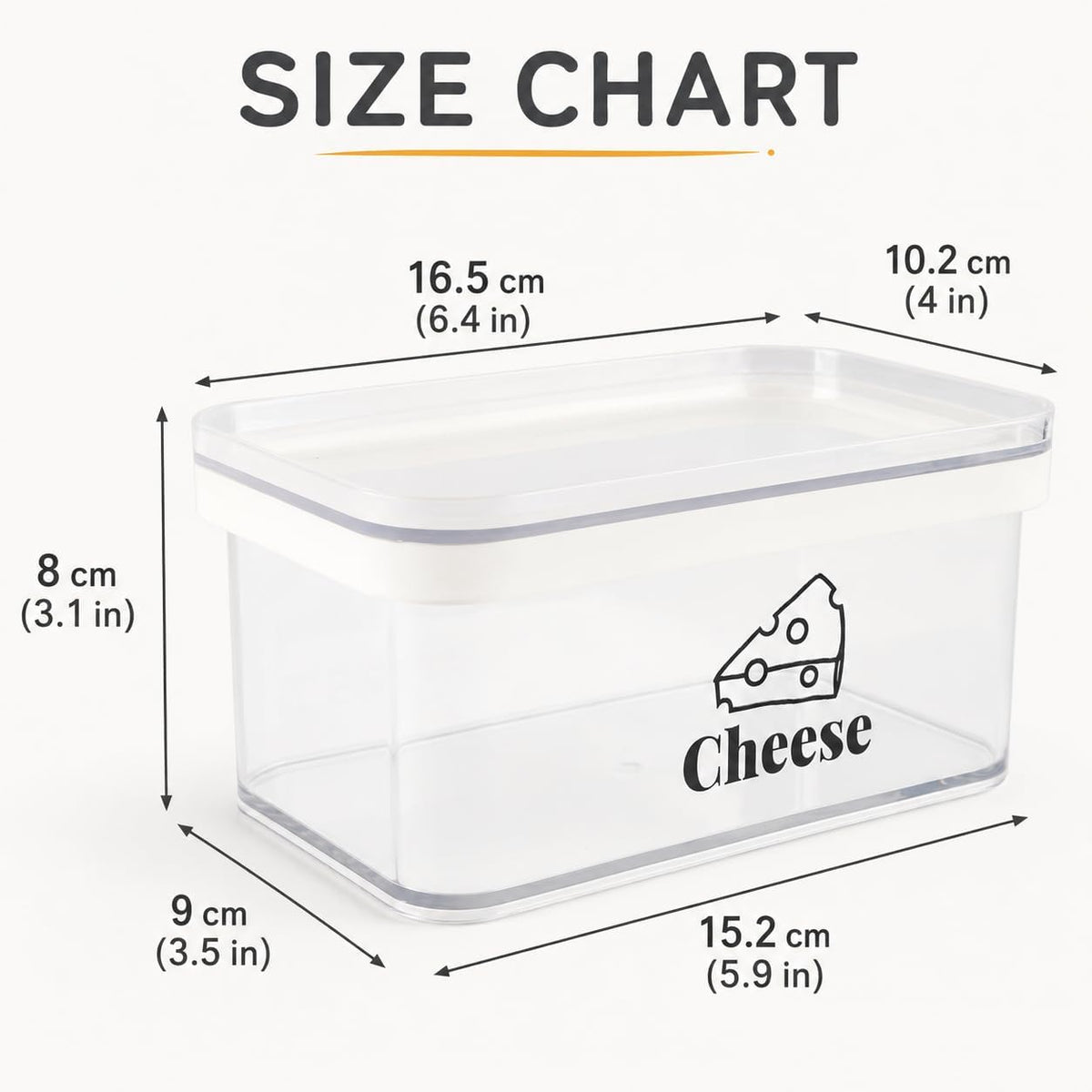 Cheese Container for Refrigerator Airtight Creamer Container with Lid