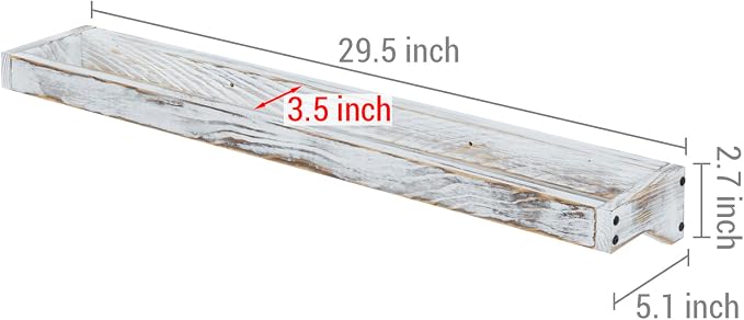 MyGift 30 Inch Shabby White Washed Solid Wood Wall Mounted Shoe Hanger Storage - Image 5