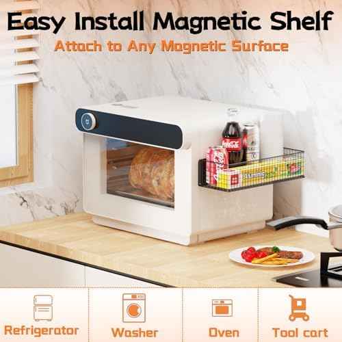 ULIBERMAGNET Magnetic Baskets Fridge Organizers, Large Capacity Metal