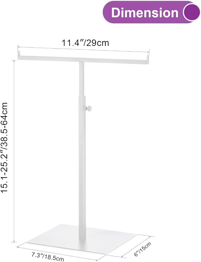 Purse Display Stand T Shaped, Countertop Jewelry/Scarf/Handbag T-Bar Display - Image 2